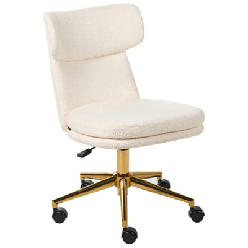 Image of Beliani Desk Chair Granby Boucle Off-White