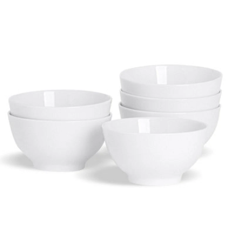 Image of Argon Tableware Classic White Rice Bowls 13cm Pack of 6 White