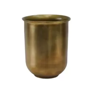 image of Ivyline Outdoor Hampton Antique Brass Metal Planter H:28 x W:27.5 Cm