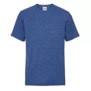 Image of Fruit Of The Loom Childrens/Kids Unisex Valueweight Short Sleeve T-Shirt (Pack of 2) (9-11) (Retro Heather Royal)