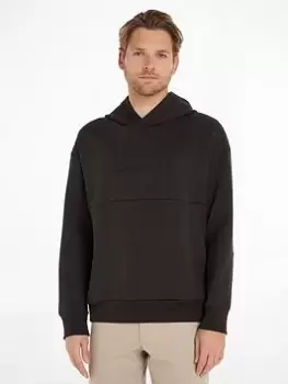 Image of Calvin Klein Comfort Debossed Logo Hoodie, Black, Size 2XL, Men