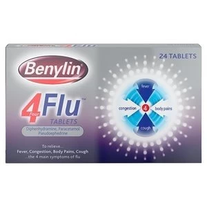 Image of Benylin 4 Flu Tablets 24s