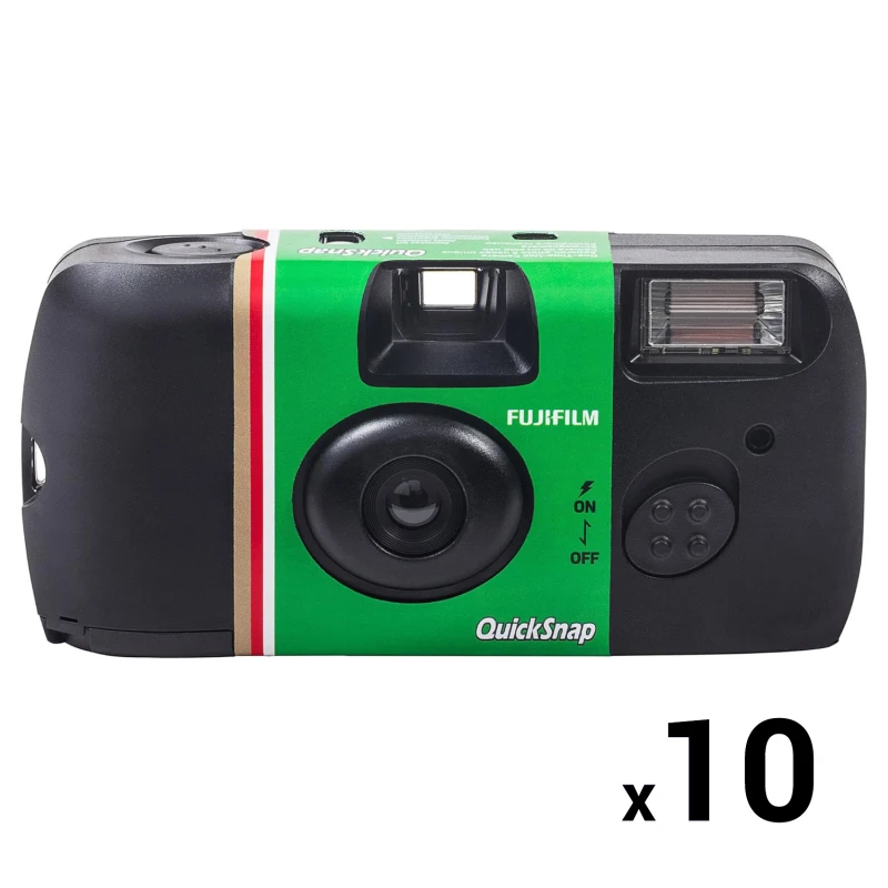 Image of Fujifilm Quicksnap Single Use Camera 27 Shots Iso400 35Mm Colour Film - Pack Of 10 One Colour X4AFA Unisex
