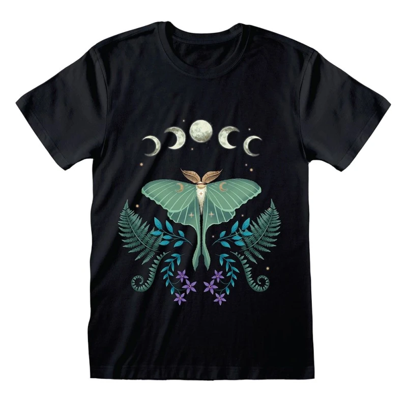 Image of Something Different Something Different Men Luna Moth T-Shirt in Black Size: Small Black S Male 5063750959634