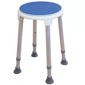 Image of Nrs Healthcare Round Height Adjustable Swivel Shower Stool - White