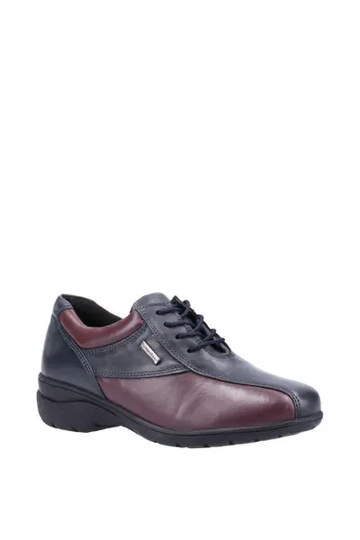 image of Cotswold Womens Collection Salford 2 Lace Up Leather Shoes UK Size 5 (EU 38) Navy/Bordo COT710-NVYBOR-5