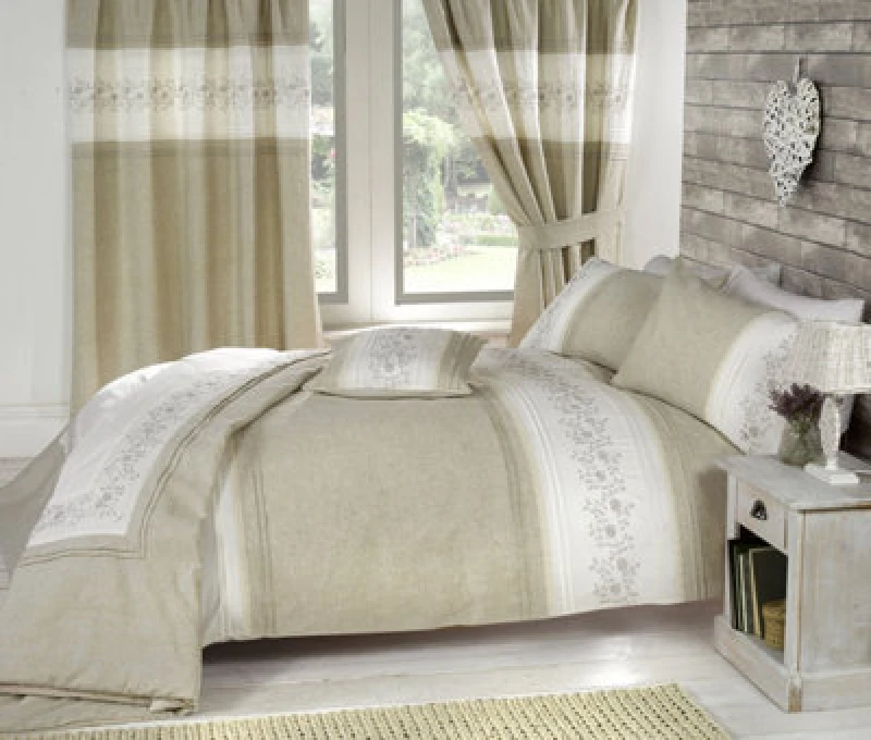 Image of Rapport Home Wildberry Polycotton Duvet Set With Pillowcase Light Brown