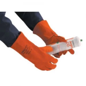 Image of Polyco Gloves Gauntlet Leather Size Red