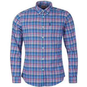 Image of Barbour Mens Highland Check 38 Tailored Shirt Blue XXL