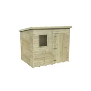 image of Forest Garden Timberdale 8X6 Pent Pressure Treated Tongue & Groove Solid Wood Shed With Floor (Base Included)