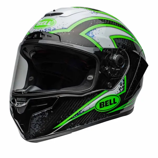 Image of Bell Race Star DLX Flex Xenon Gloss Black Kryptonite Full Face Helmet Size XL