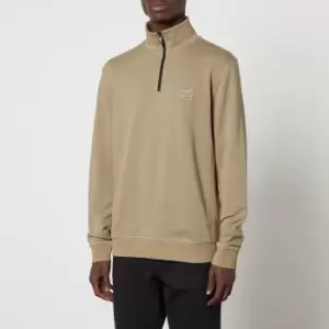 Image of BOSS Orange Zetrust Cotton Quarter-Zip Sweatshirt - M