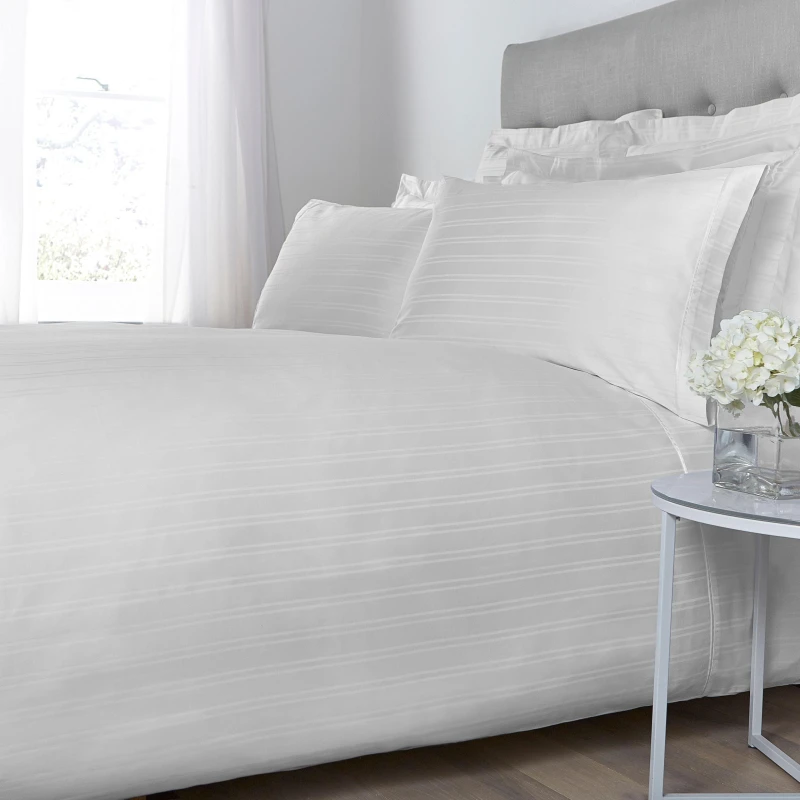 Image of Hotel Collection Woven Stripe Oxford Square Pillowcase Pair - White White One Size
