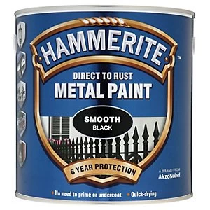 image of Hammerite Metal Paint - Smooth Black 2.5L