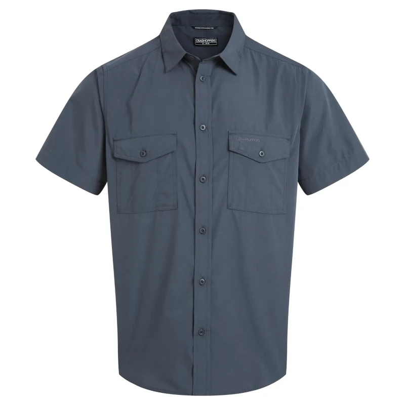 Image of Craghoppers Craghoppers Men Kiwi Short Sleeved Insect-Barrier Shirt in Pale Blue Size: Small Pale Blue S Male 5063260132206