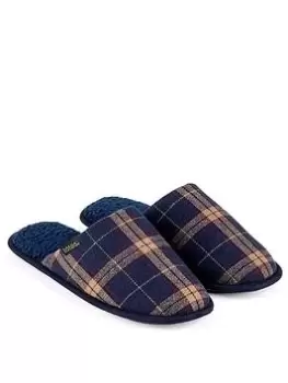 Image of TOTES Check Mule Slipper - Navy Size M Men