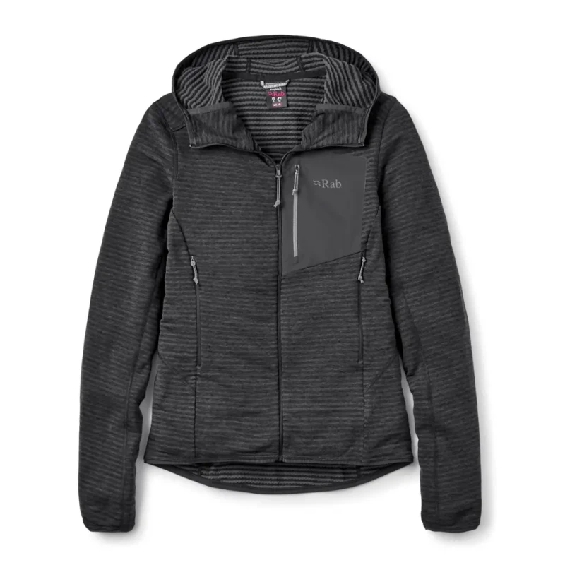 Image of Womens zip-up hoodie fleece Rab Ascendor Light Noir Female S