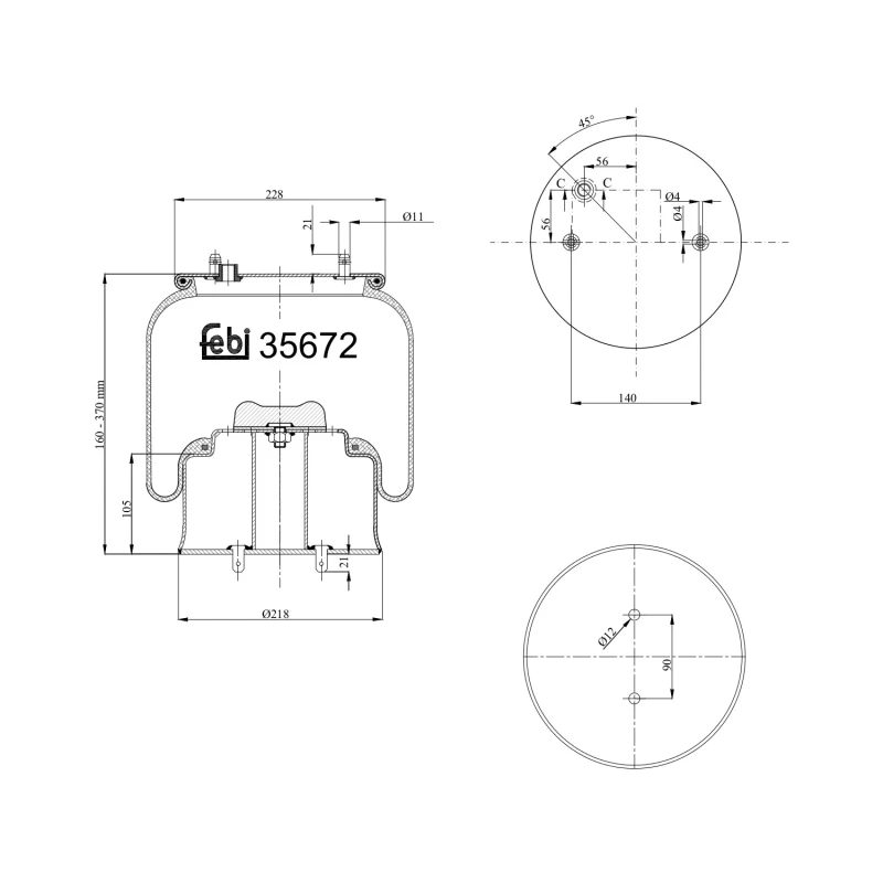 Image of FEBI BILSTEIN 35672 Boot, air suspension Front Axle Right Boot,air suspension (324)