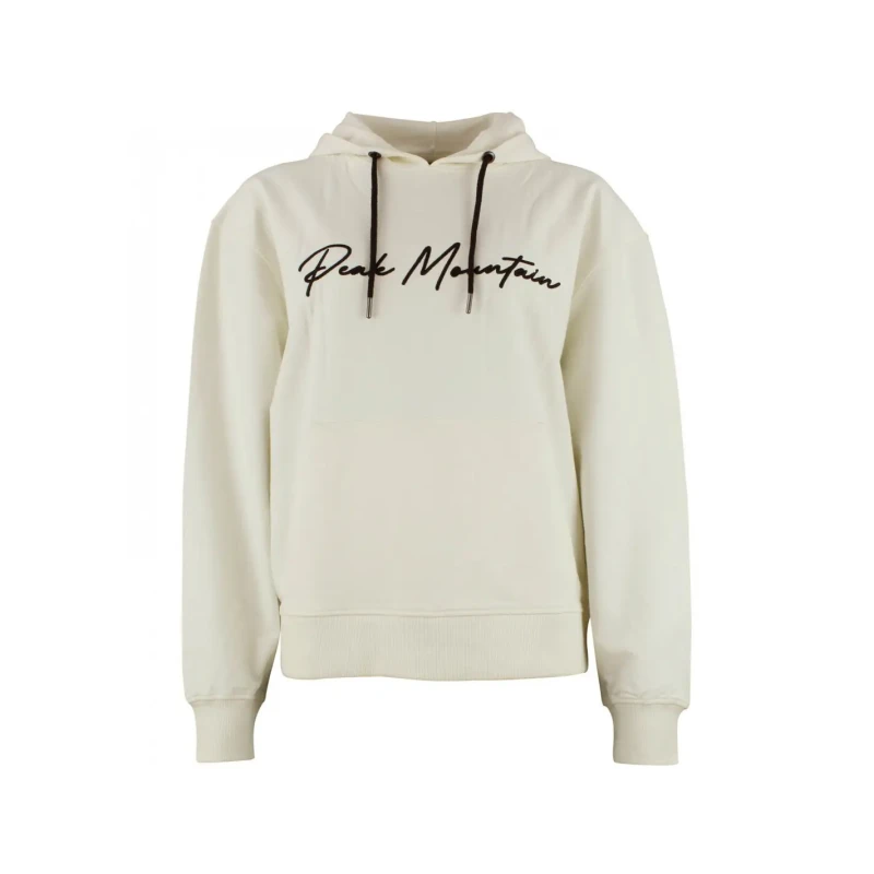 Image of Peak Mountain Womens cotton sweatshirt Peak Mountain French Terry Beige Female S ALAUREN/PF/B/CREME