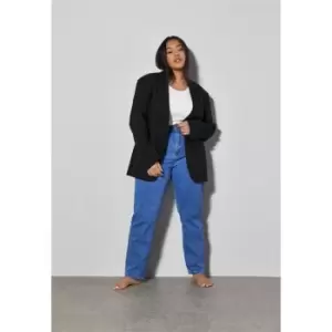 image of Missguided Clean Riot Mom Jean - Blue