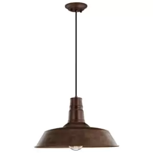 Image of Netlighting Merano Barkerville Dome Pendant Ceiling Light Rust Steel Outside Rus