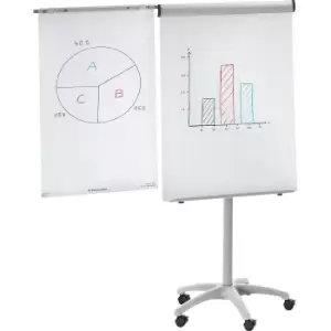 Image of Mobile flip-chart, with five-star base, height 1890 mm