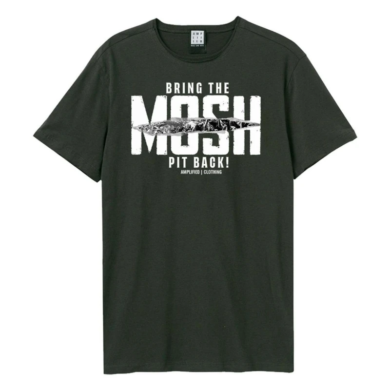 Image of Amplified Amplified Men Bring The Mosh Pit Back T-Shirt in Charcoal Size: X-Small Charcoal XS Male 5063238002937