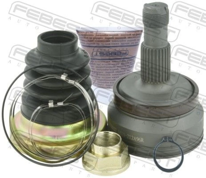 Image of FEBEST 1610-212A96R CV Joint Rear Axle, with ABS sensor ring Joint Kit,drive shaft (5)