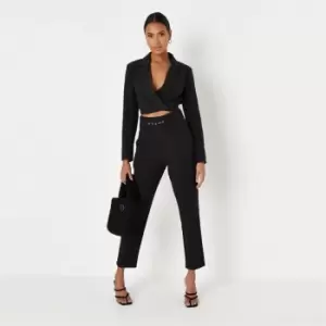 Image of Missguided Tall Tailored Belted Cigarette Trousers - Black