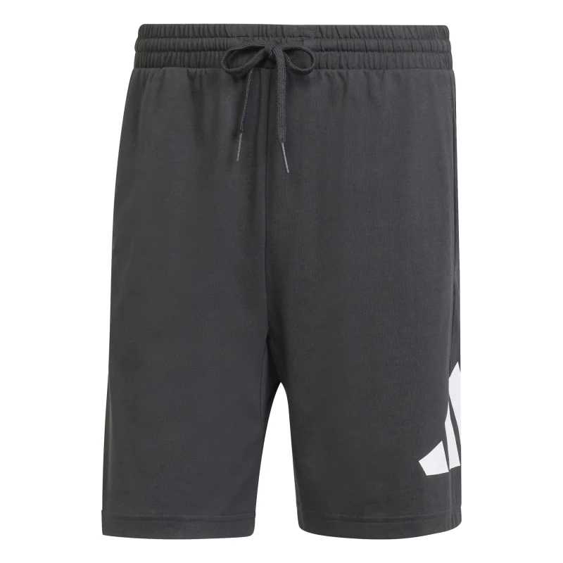 Image of Adidas SPORTSWEAR Essentials Jersey Shorts with Large Logo Detail Black Cotton L