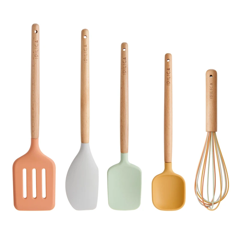 Image of Kitchencraft Silicone Tool Set, Set of 5 Yellow