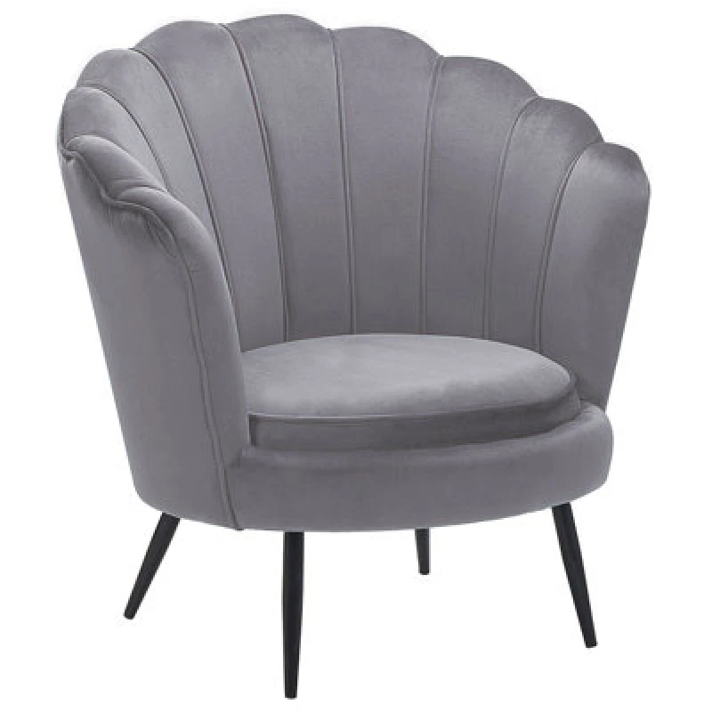 Image of Beliani Glam Velvet Armchair Grey Lovikka