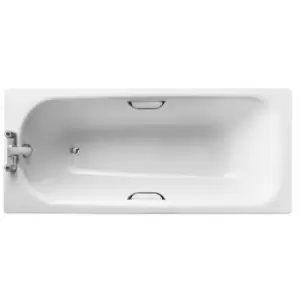 image of Armitage Shanks - Sandringham 21 Rectangular Steel Bath with Grips 1600mm x 700mm - 2 Tap Hole