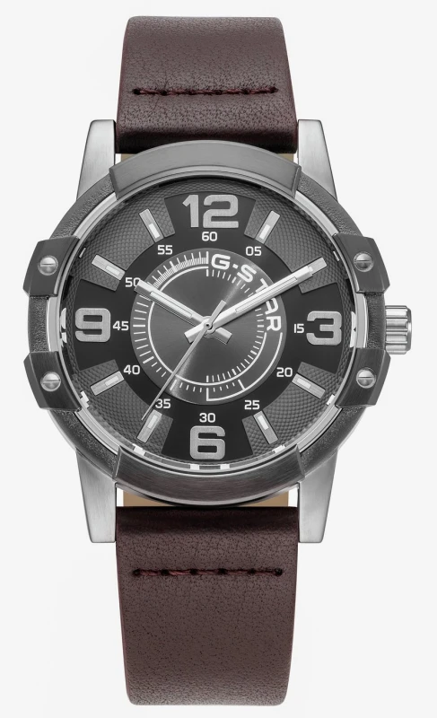 Image of G Star G Star Constructed Mens Brown Leather Strap Watch