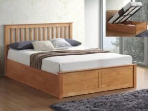 Image of Bedmaster Malmo 5ft King Size Oak Wooden Ottoman Bed Frame