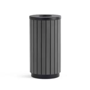 Image of 42L Outdoor Waste Bin with Open Top - Wood Effect Finish