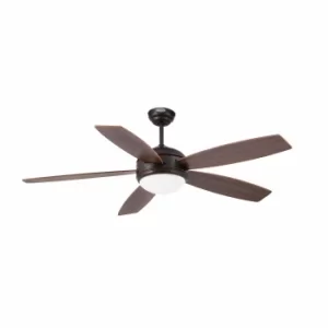 Vanu 1 Light Large Ceiling Fan Wood, Dark Brown with Light, E27