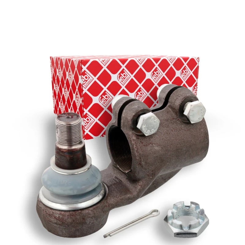 Image of FEBI BILSTEIN 14561 Track rod end OE Turbo NEW, Front Axle Left, with crown nut Steel Tie Rod End (914)