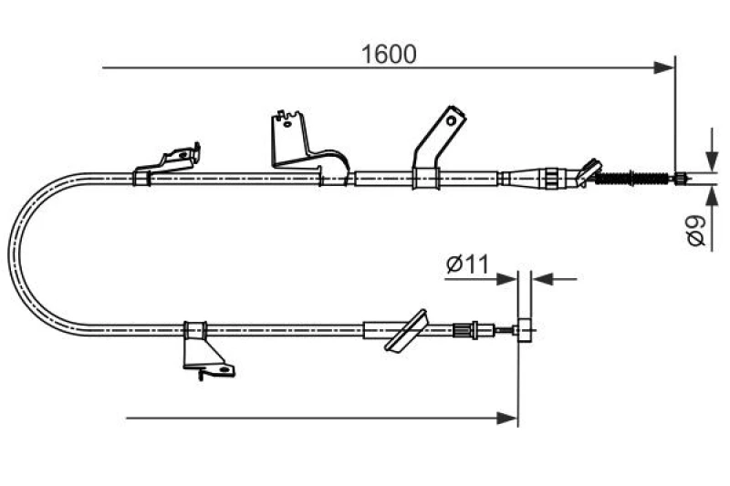 Image of Bosch 1 987 482 427 Brake Cable 1600mm Cable,parking brake (124)