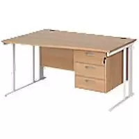 Image of Dams International Wave Desk MCM14WLP3WHB 1,400 x 725 x 800 - 990 mm