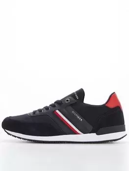 Image of Tommy Hilfiger Iconic Runner Mix Trainers - Navy, Size 43, Men