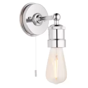 image of Aprilia Bathroom Metal Wall Lamp, Chrome Plate, IP44