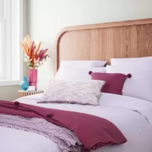 image of Helena Springfield Ruffled Stripe Single Duvet Cover Set, Lilac