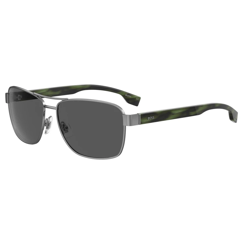 Image of Boss Mens Rectangular Round Sunglasses Dark Ruthenium male 60 cm