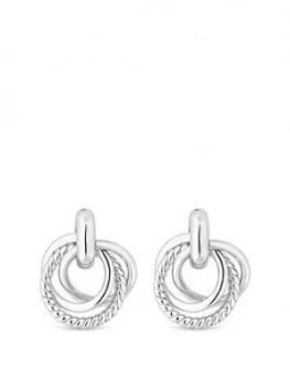 image of Simply Silver Triple Knot Ring Stud Earrings