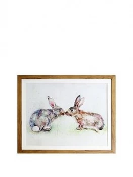 Image of Arthouse Kissing Rabbits Framed Print