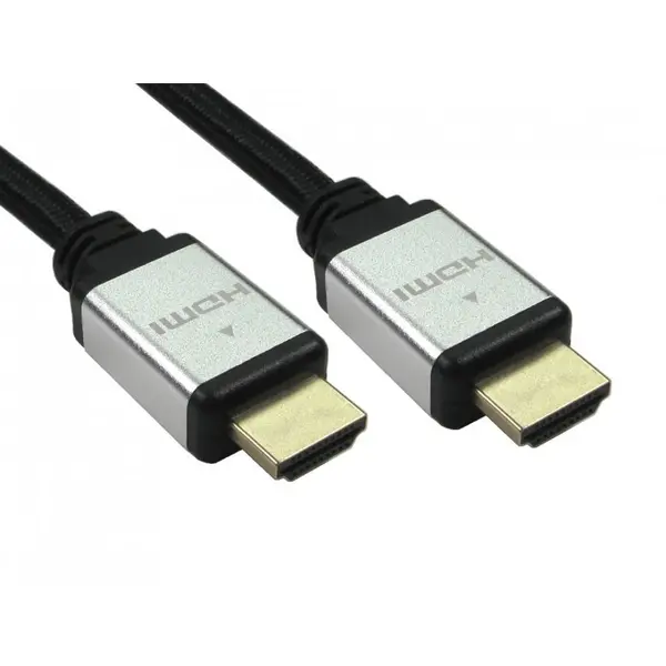 image of Cables Direct 2m HDMI v2.1 Certified Video Cable, Silver Connector