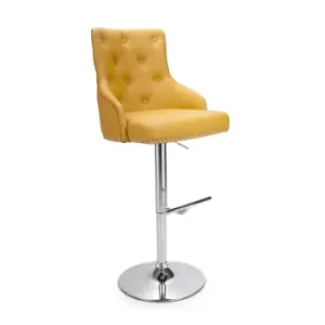 Image of Rocco Leather Match Yellow Bar Stool
