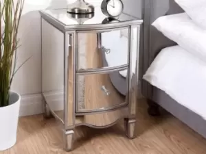 image of Birlea Elysee 2 Drawer Mirrored Bedside Cabinet Assembled