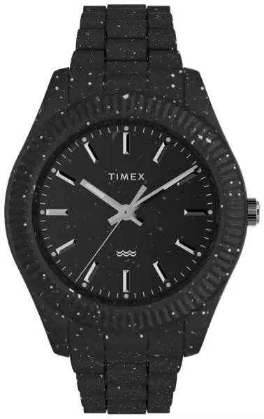 image of Timex TW2V77000 Mens Legacy Ocean (42mm) Black Dial / #tide Watch